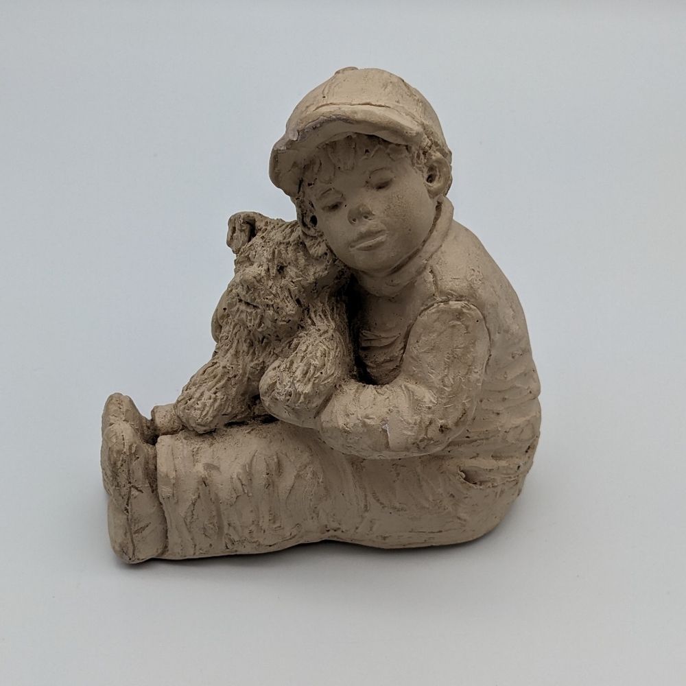🦋BOGO Vintage (1996) Austin Sculpture by Dee Crowley, "Puppy Love"